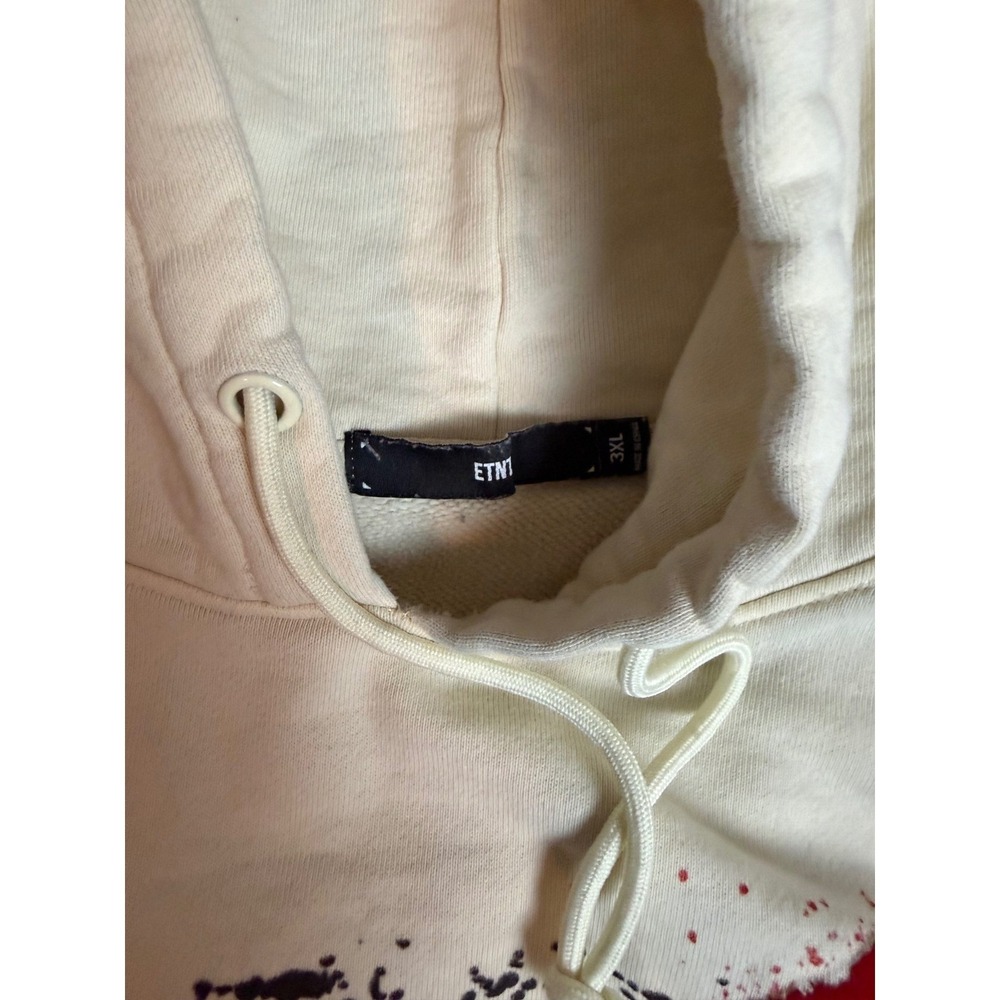 ETNT Eternity Mens Graphic Hoodie Cream Off White Pullover Sweatshirt 3XL - Picture 2 of 10